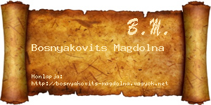 Bosnyakovits Magdolna névjegykártya